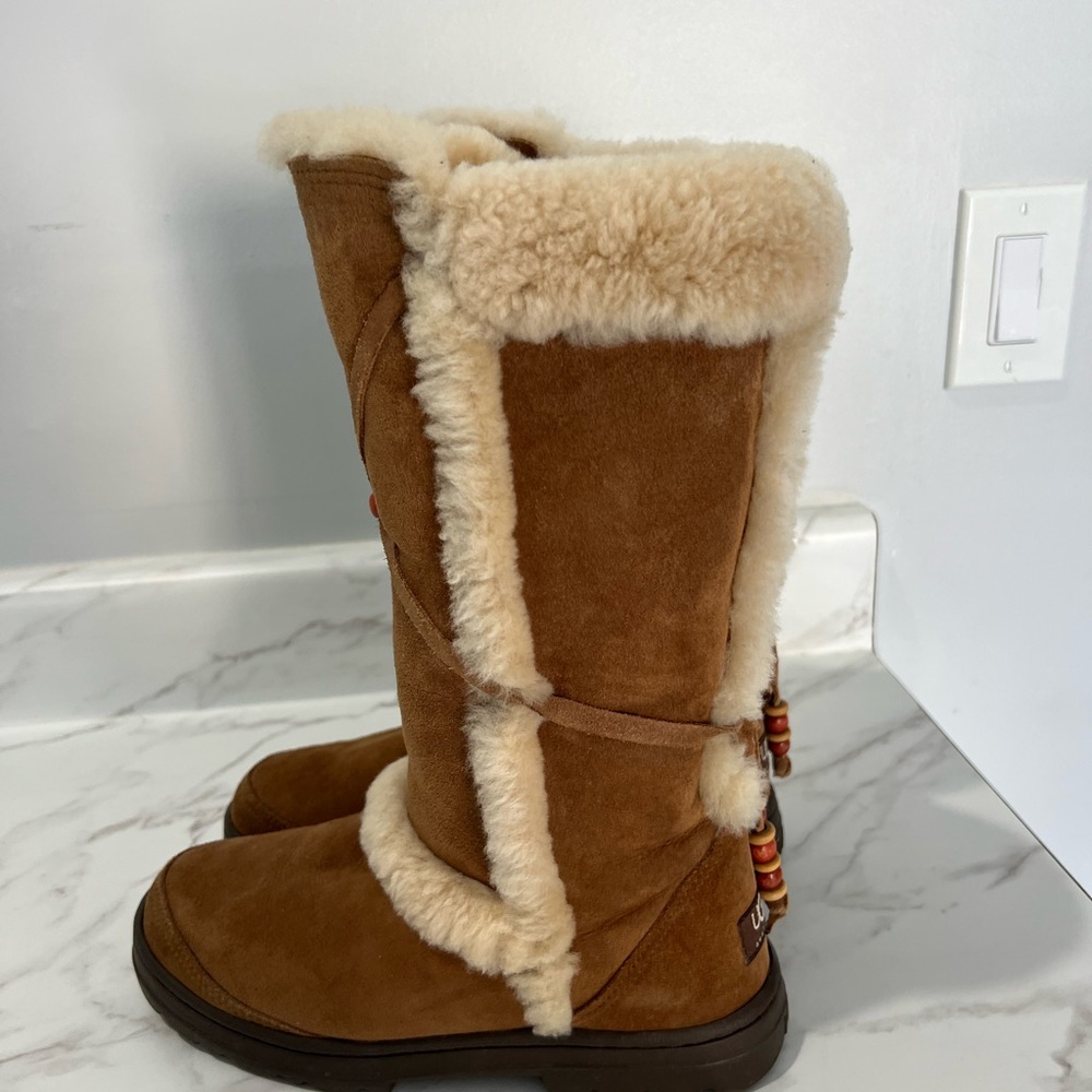 UGG Brown and Cream Shearling Boots